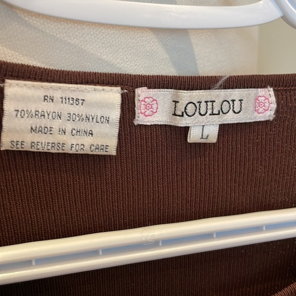 Brown top with beaded neckline - Picture 3 of 4